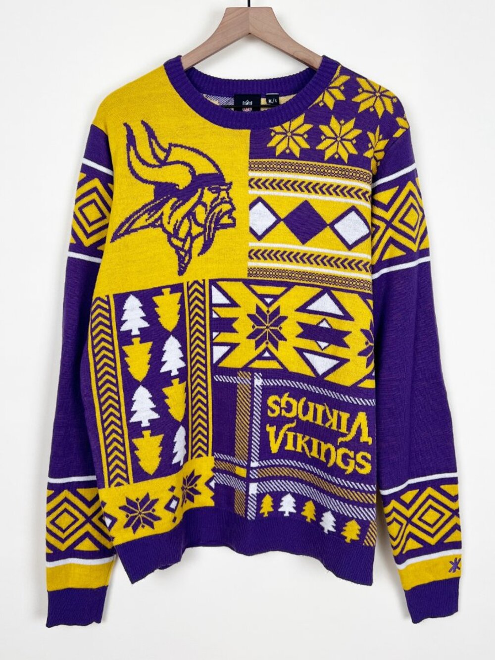 Minnesota Vikings NFL Team Christmas Gift Present Sweater Authentic Mens Large